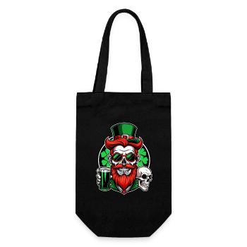 Leprechaun Skull - St. Patrick's Day - Irland - Geschenkbeutel für Flaschen - Schwarz - Vorne
