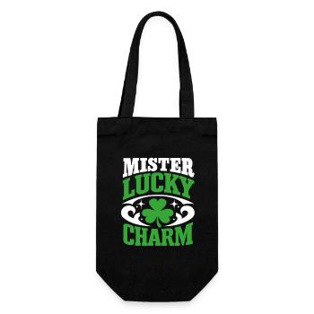 Mister Lucky Charm - St. Patrick's Day - Irland - Geschenkbeutel für Flaschen - Schwarz - Vorne