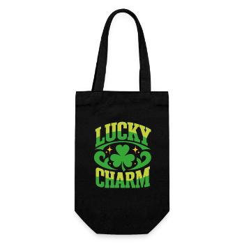Lucky Charm - St. Patrick's Day - Irland - Geschenkbeutel für Flaschen - Schwarz - Vorne