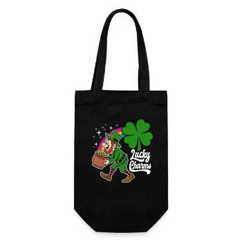 Lucky Charms - Leprechaun - St. Patrick's Day - Geschenkbeutel für Flaschen - Schwarz - Vorne