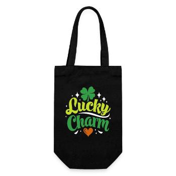 Lucky Charm - St. Patrick's Day - Irland - Geschenkbeutel für Flaschen - Schwarz - Vorne