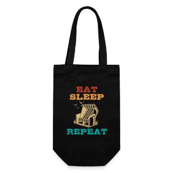 Eat Sleep Beach Chair Repeat, Beach, Vacation, Sea - Gift Bag for Bottles - black - Front