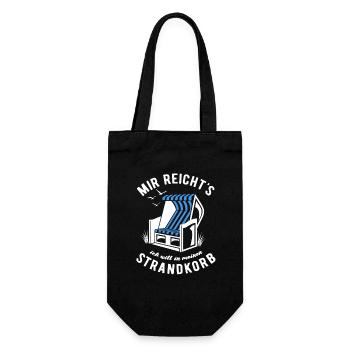 Mir reicht's ich will in meinen Strandkorb - Meer - Geschenkbeutel für Flaschen - Schwarz - Vorne