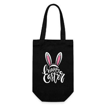 Happy Easter - Easter Bunny - Easter Egg - Gift - Gift Bag for Bottles - black - Front