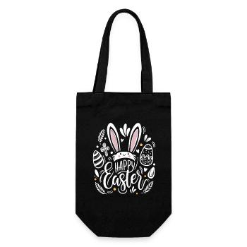 Happy Easter - Easter Bunny - Easter Egg - Gift - Gift Bag for Bottles - black - Front
