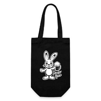Prosterhase - Osterhase - Prost - Ostern - Geschenkbeutel für Flaschen - Schwarz - Vorne