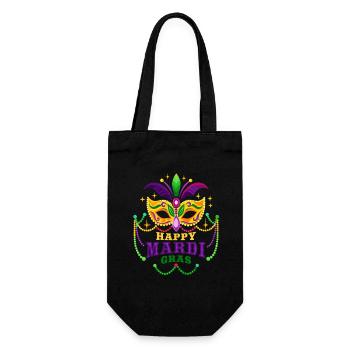 Mardi Gras - Karneval - Maske - Geschenk - Geschenkbeutel für Flaschen - Schwarz - Vorne