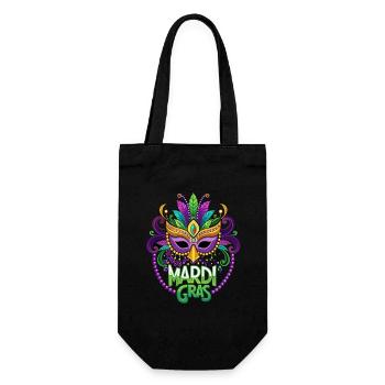 Mardi Gras - Karneval - Maske - Geschenk - Geschenkbeutel für Flaschen - Schwarz - Vorne