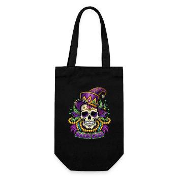 Mardi Gras - Karneval - Totenkopf - Geschenk - Geschenkbeutel für Flaschen - Schwarz - Vorne