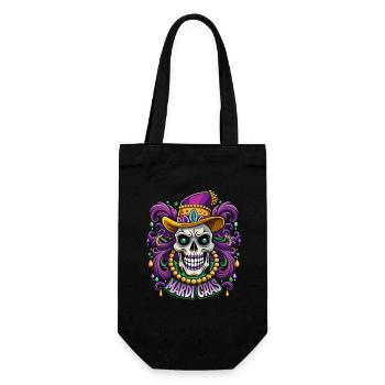 Mardi Gras, Karneval, New Orleans, Kostüm, Perlenk - Geschenkbeutel für Flaschen - Schwarz - Vorne