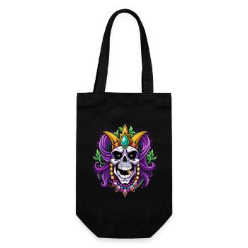 Mardi Gras - Karneval - Totenkopf - Geschenk - Geschenkbeutel für Flaschen - Schwarz - Vorne
