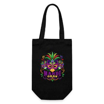 Mardi Gras - Karneval - Maske - Geschenk - Geschenkbeutel für Flaschen - Schwarz - Vorne