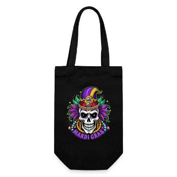 Mardi Gras - Karneval - Totenkopf - Geschenk - Geschenkbeutel für Flaschen - Schwarz - Vorne