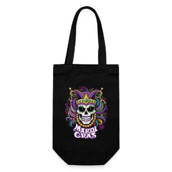 Mardi Gras - Karneval - Totenkopf - Geschenk - Geschenkbeutel für Flaschen - Schwarz - Vorne
