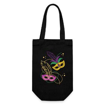 Mardi Gras - Karneval - Maske - Geschenk - Geschenkbeutel für Flaschen - Schwarz - Vorne