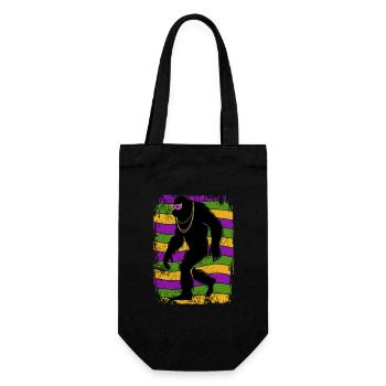 Mardi Gras - Bigfoot - Kostüm - Geschenk - Geschenkbeutel für Flaschen - Schwarz - Vorne