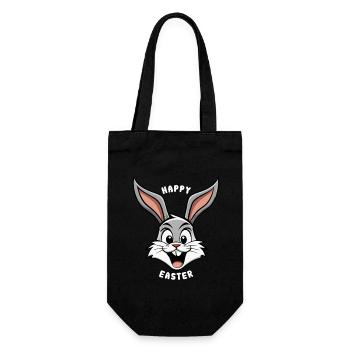 Happy Easter - Osterhase - Osterei - Geschenk - Geschenkbeutel für Flaschen - Schwarz - Vorne