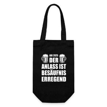 Abi 2025 besäufniserregend - Abitur - Spruch - Geschenkbeutel für Flaschen - Schwarz - Vorne