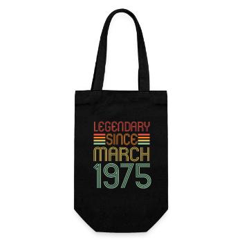 Légendaire depuis mars 1975, Rétro, Anniversaire - Sac à bouteille - noir - Devant