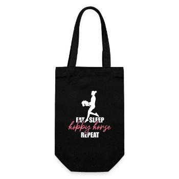 Manger, dormir, cheval de loisir, répéter - Cadeau - Sac à bouteille - noir - Devant