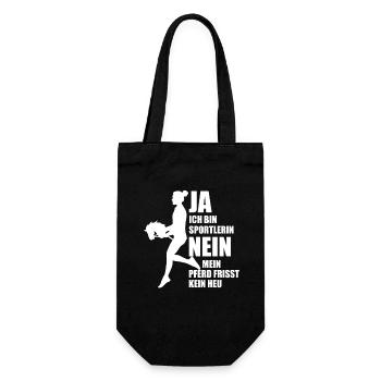 Hobby Horse - Ja, ich bin Sportlerin - Spruch - Geschenkbeutel für Flaschen - Schwarz - Vorne