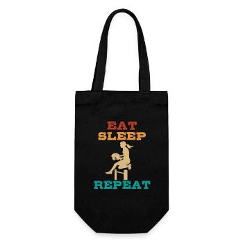 Manger, dormir, cheval de loisir, répéter - Cadeau - Sac à bouteille - noir - Devant