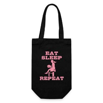 Manger, dormir, cheval de loisir, répéter - Cadeau - Sac à bouteille - noir - Devant