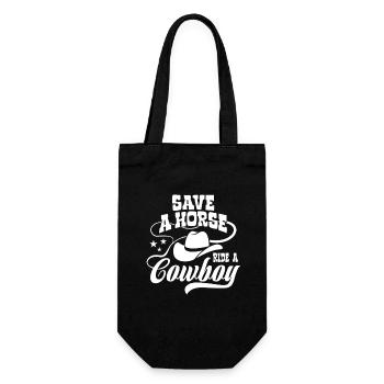 Save A Horse, Ride A Cowboy - Spruch - Gift Bag for Bottles - black - Front