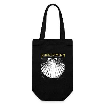 Buen Camino, scallop, Santiago de Compostela - Gift Bag for Bottles - black - Front