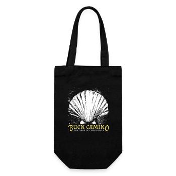 Buen Camino, scallop, Santiago de Compostela - Gift Bag for Bottles - black - Front