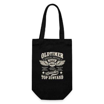 Oldtimer Baujahr 1947 - Geburtstag - Geschenk - Geschenkbeutel für Flaschen - Schwarz - Vorne