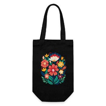 Blumen - Frühling - Sommer - Blüten - Geschenkbeutel für Flaschen - Schwarz - Vorne