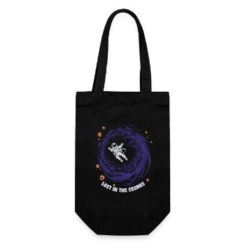 Lost in the Cosmos - Astronaut - Weltall - Geschenkbeutel für Flaschen - Schwarz - Vorne