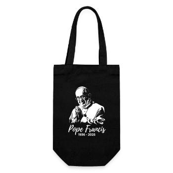 Pope Francis folds his hands and prays - Gift Bag for Bottles - black - Front