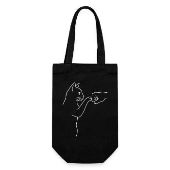 High Five, Fist Bumb - Geschenkbeutel für Flaschen - Schwarz - Vorne