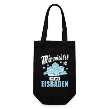 Mir reicht's ich geh Eisbaden - Eisbader Spruch - Geschenkbeutel für Flaschen - Schwarz - Vorne