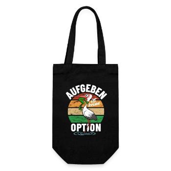 Frosch und Storch - Aufgeben ist keine Option - Geschenkbeutel für Flaschen - Schwarz - Vorne