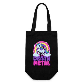 Einhorn Death Metal - Heavy Metal - Spruch - Geschenkbeutel für Flaschen - Schwarz - Vorne