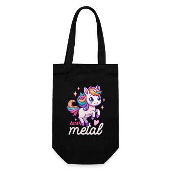 Einhorn Death Metal - Heavy Metal - Spruch - Geschenkbeutel für Flaschen - Schwarz - Vorne