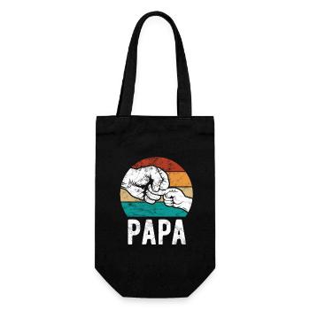 Dad and child, fist to fist - Team - Family - Gift Bag for Bottles - black - Front