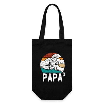 Dad of three children - Team - Family - Gift Bag for Bottles - black - Front