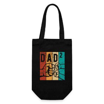 Dad 2 - Dad of two children - Team - Family - Gift Bag for Bottles - black - Front