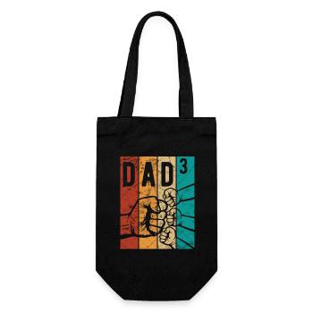 Dad 3 - Papa von drei Kindern - Team - Familie - Geschenkbeutel für Flaschen - Schwarz - Vorne