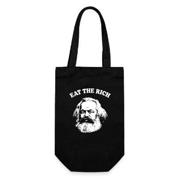 Eat The Rich - Funny Karl Marx Cartoon - Gift Bag for Bottles - black - Front