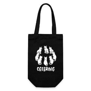 Cat's ring - Catering pun with cat - Gift Bag for Bottles - black - Front
