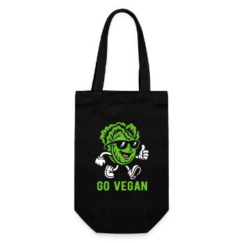 Salade - Go Vegan - Régime végétalien - Sac à bouteille - noir - Devant