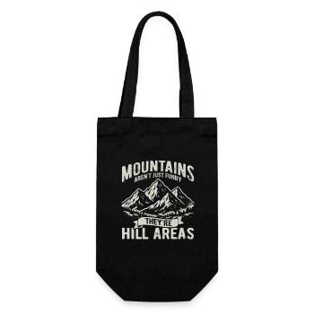 Mountains are hill areas - hilarious pun - Geschenkbeutel für Flaschen - Schwarz - Vorne