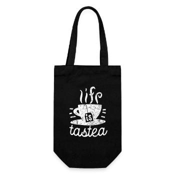 Life is tastea - Thé - Cadeau Buveur de Thé - Sac à bouteille - noir - Devant