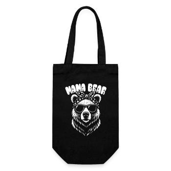 Mama Bear - Muttertag - Geschenk - Geschenkbeutel für Flaschen - Schwarz - Vorne