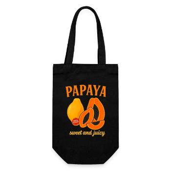 Ripe and Juicy Papaya – Tropical Fruit Fun - Gift Bag for Bottles - black - Front